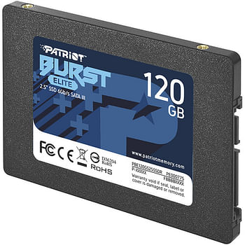 Patriot Memory Burst Elite SATA 3 120GB SSD 2.5" Solid State Drive (PBE120GS25SSDR)