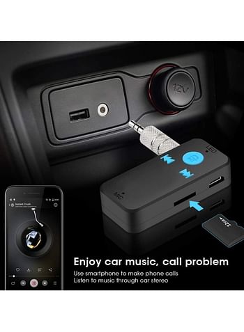 NEW Bluetooth Adapter 3 in 1 Wireless 4.0 USB Bluetooth Receiver 3.5mm Audio Jack TF Card Reader MIC Call Support Car Speaker