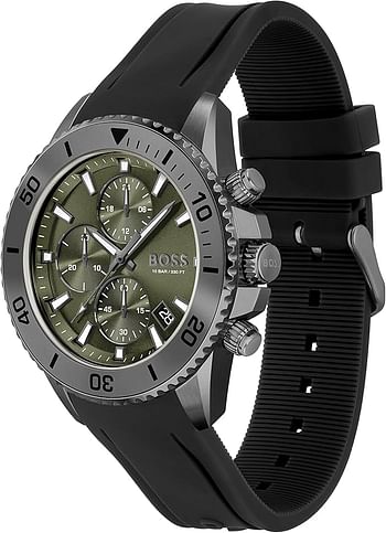 HUGO BOSS ADMIRAL Men Watch Green Dial HB1513967 45mm - Black