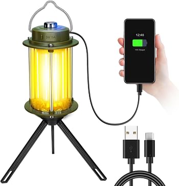 Rechargeable Outdoor Camping Lantern With Power Bank Function Warm & White Light Stand & Handle Design