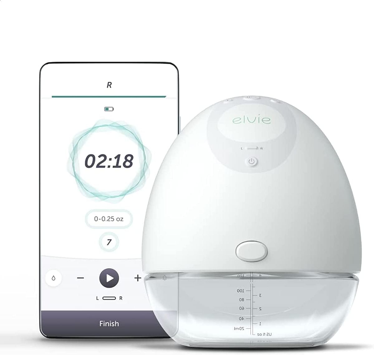 Elvie Single Electric Breast Pump | Wearable Electric Breast Pump (24mm/28mm Shields) | Smallest, Quietest, Smartest Breast Pump Electrical | Hands-Free Portable Breast Pump with App