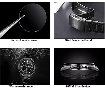 BOSCK Casual Business Watches Men No Chronograph Fashion Sport Men's Wristwatches with Stainless Steel,30M Waterproof Watches Quartz Mens Watches Wrist Watches for Men