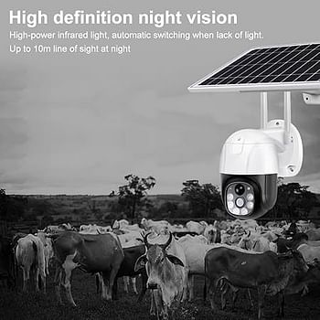 SolarXR 4G Sim Solar Outdoor CCTV Camera with Solar Panel, Support SD Card Up to 128 GB | Full Color in Low Light | Two Way Talk | Surveillance for Agriculture, Remote Area & Construction Site