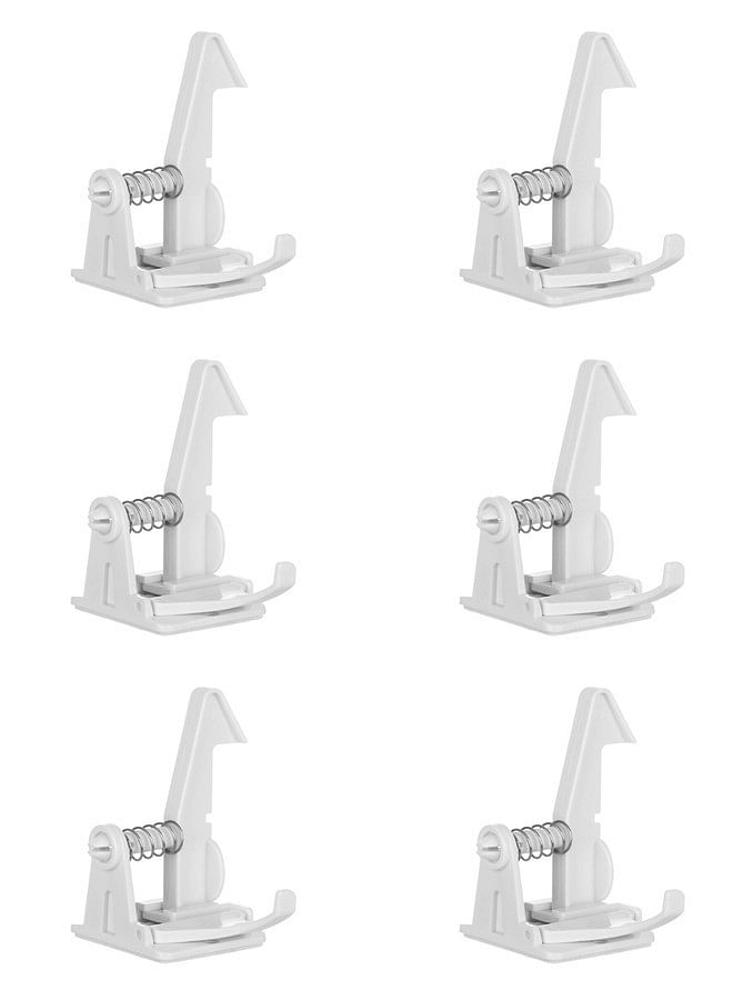 6Pcs Child Safety Cabinet Locks Heavy Duty Spring-Loaded Baby Proof Latch for Cabinets Drawers Appliances Easy Install with Adhesive Durable Invisible Design Horse White