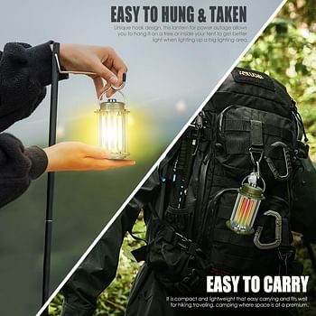 Rechargeable Outdoor Camping Lantern With Power Bank Function Warm & White Light Stand & Handle Design