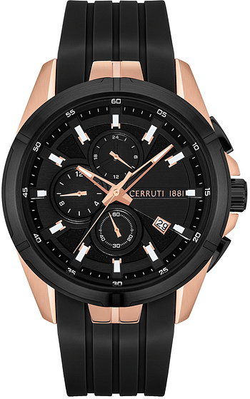 Cerruti 1881 Men's Watch With Silicone Strap 44 MM CIWGQ2108802 - Black