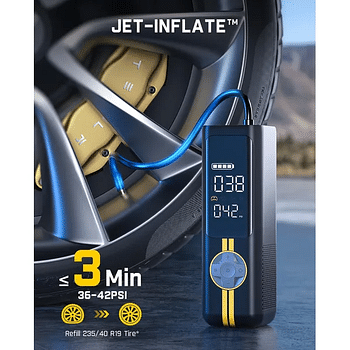 Fanttik S100 Apex Portable Air Inflator With 150 PSI Max Pressure Black