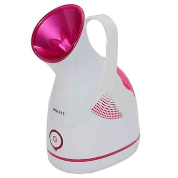 Sokany Ionic Steamer for Face and Hair Care, Deep Cleaning and Sauna Professional, White with Fuchsia ZJ-6380