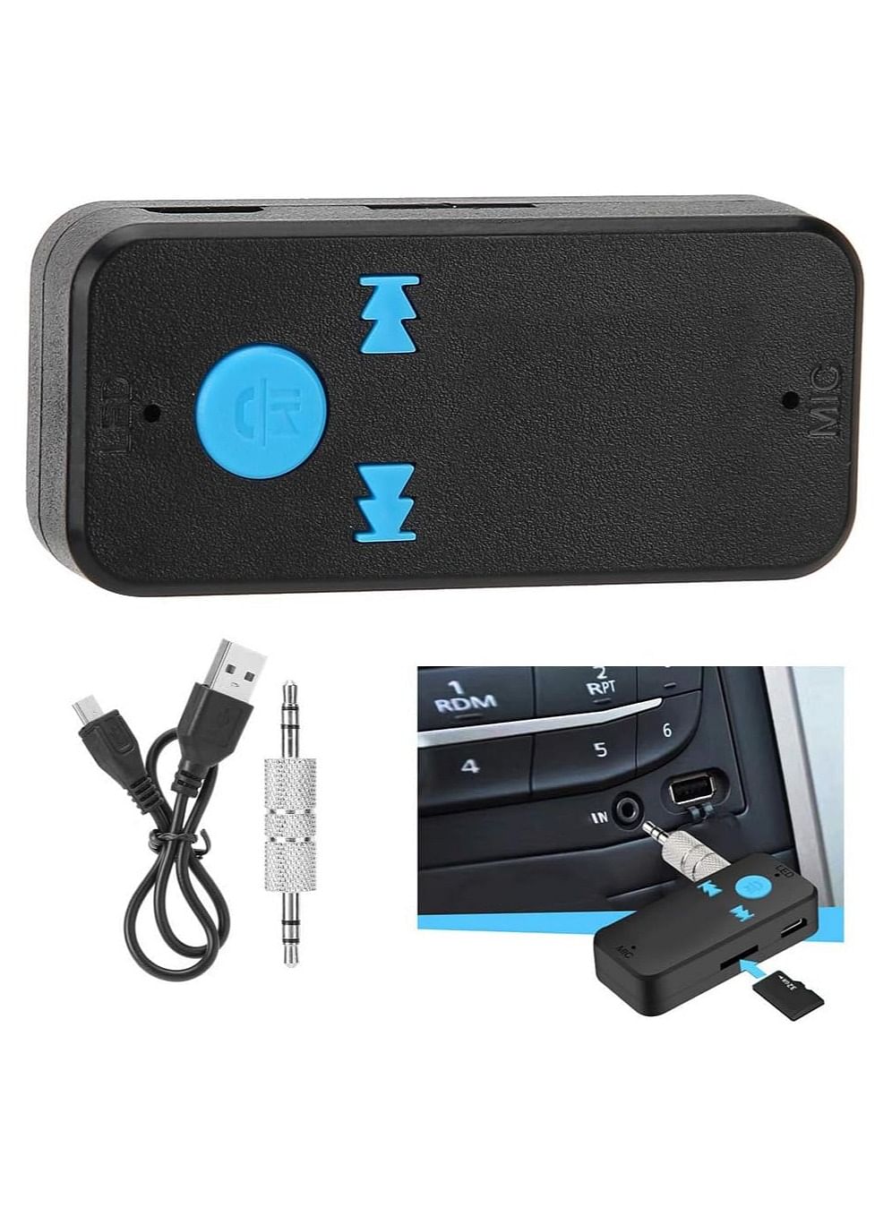 NEW Bluetooth Adapter 3 in 1 Wireless 4.0 USB Bluetooth Receiver 3.5mm Audio Jack TF Card Reader MIC Call Support Car Speaker