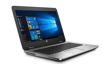 كمبيوتر محمول HP ProBook 640 G2 للأعمال مقاس 14 بوصة، معالج Intel Core i7-6600U حتى 3.4 جيجاهرتز، ذاكرة وصول عشوائي سعتها 8 جيجابايت، محرك أقراص SSD سعة 512 جيجابايت، كاميرا ويب، منفذ USB 3.0، منفذ Type-C، شبكة WiFi، VGA، DP، نظام تشغيل Windows 10 Pro 64 