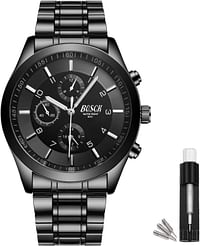 BOSCK Casual Business Watches Men No Chronograph Fashion Sport Men's Wristwatches with Stainless Steel,30M Waterproof Watches Quartz Mens Watches Wrist Watches for Men