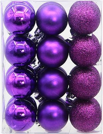 CHRISTMAS Tree Decorations 24Pcs Baubles Set, CHRISTMAS Ball Ornaments Tree Decorations Hanging Ornament Classic for Holiday - Multicolour