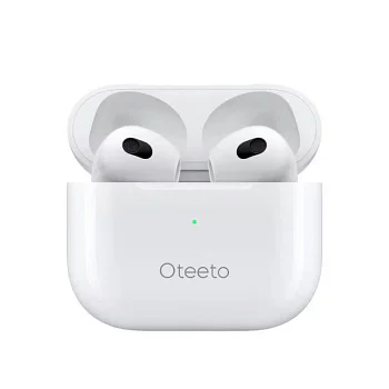 Oteeto OT203 Bluetooth Earbuds With Hifi Sound Quality Noice Cacellation and Multi Functional Touch Control Desinged For Android Devices & iOS - White