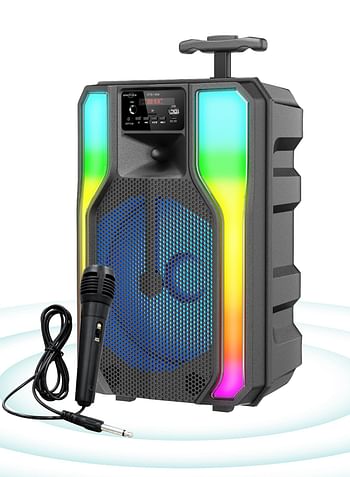 Bluetooth Speaker Karaoke with microphone Suitcase Model Speaker Led Light Radio USB SD Input