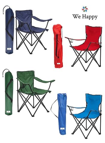 Pack of 4 Folding Outdoor Beach Camping Chair with Cup Holder In Assorted Colors