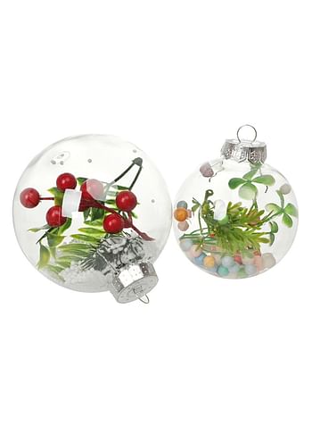 6X Clear Christmas Ball Ornaments Party Supplies for Bedroom Christmas 8Cm Argent