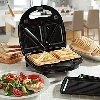 Sokany Sk-902 Sandwich Maker, 750 Watt - Black Silver