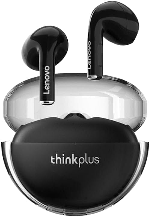 Lenovo Thinkplus LP80 Pro TWS Bluetooth Headphones RGB Light Wireless Earphone Low Latency Gaming Earbuds Sports Headset - Black