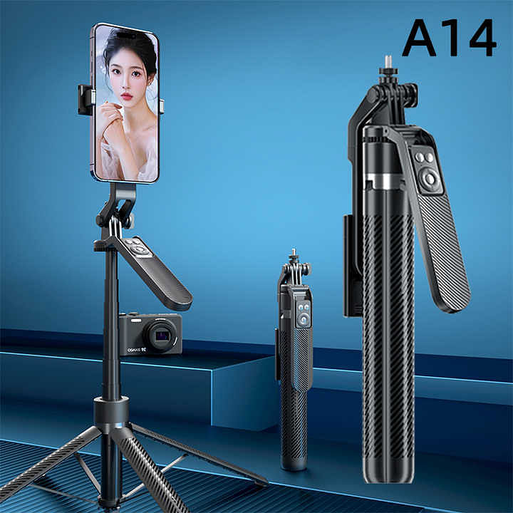 A14 Bluetooth Aluminum Light Handheld Mini Smart Flexible Mobile Tripod Selfie Phone Stand Holder Remote Wireless Stick Tablet