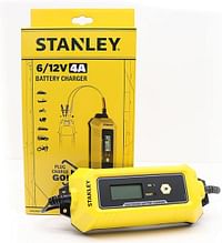 Stanley Automatic 8 Stage 12V/4A Car Battery Charger & Maintainer for All Types of 6-12V Lead Acid Batteries - SXAE00025GB