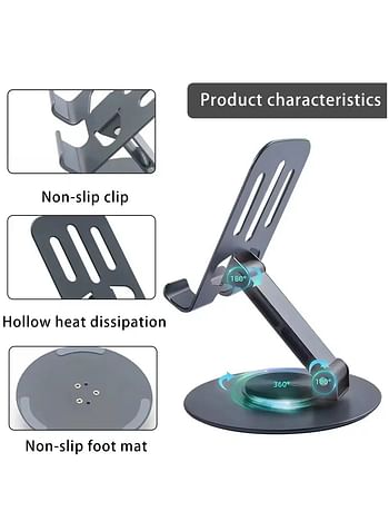 New Design Foldable Phone Stand For Desk Anti-Slip 360 Rotating Metal Mobile Phone Holders For All Phones Dock Holder