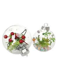 Clear Christmas Ball Ornaments Party Supplies for Bedroom Christmas 8Cm Argent