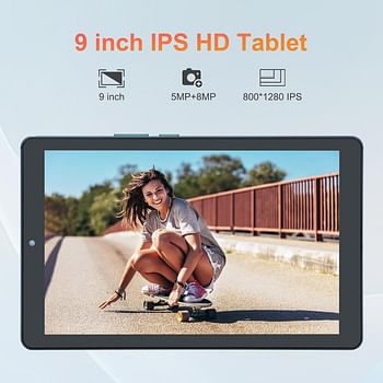 C idea 9 inch Tablet,8GB+512GB,WiFi 5G LTE, Android 12 Tablet Expandable 512GB TF 5MP+8MP Dual Camera With Case, Tablet for Adult and Teenager, CM915(Green)