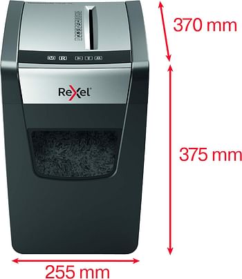 Rexel X312-SL 12 sheets Slimline Momentum Cross Cut Paper Shredder, 23 Liter Bi -  Black