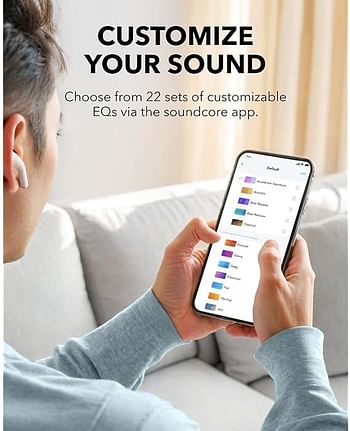 Soundcore K20i by Anker, Semi-in-Ear Earbuds, Bluetooth Wireless, 36H Playtime, Fast Charge, Clear Sound, Comfortable Fit, ENC 2-Mic Clear Calls, Custom EQ, IPX5, Bluetooth 5.3, App Control (White)