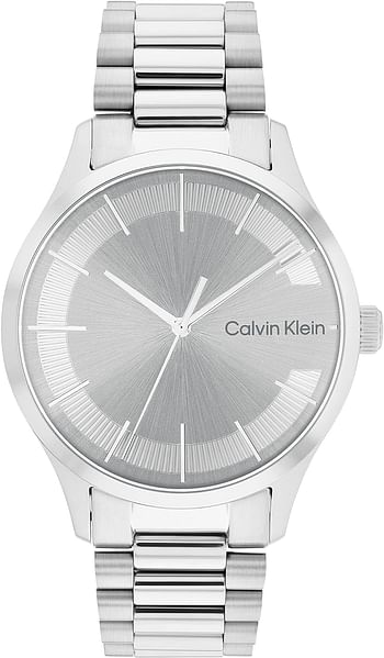 Calvin Klein Analogue Quartz Watch Unisex with Silver Stainless Steel Bracelet 25200036 - Grey