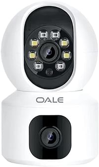 OALE iHome 03 1080P 360° Dual Security Camera with Night Vision, Motion Detection, Voice Call