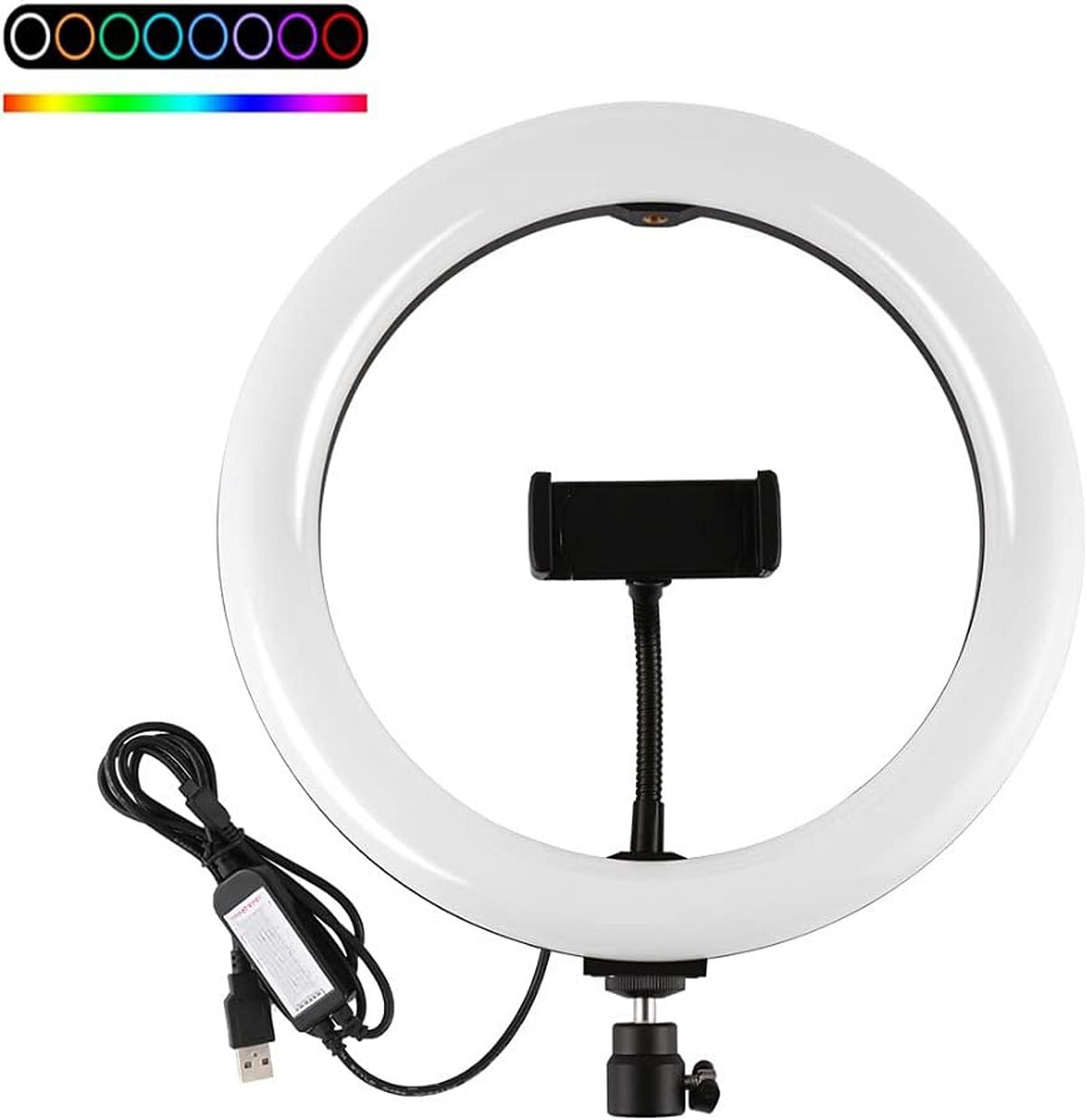 MJ26 RGB LED Soft Ring Light 26cm With Phone Holder