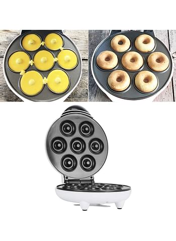 Mini Donut Maker Machine, Makes 7 Donuts, Non-Stick Electric Donut Press Machine for family (Multicolour)