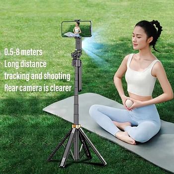 360° face tracking selfie stick, AI face tracking rotation function, 180CM telescopic height gimbal CL11-P