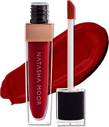 NATASHA MOOR: Molten Matte Liquid Lipstick - Long-Lasting, Hydrating, Matte Finish with Moisturizing Vitamin E - Waterproof, Kiss-Proof, Cruelty-Free - 12-Hour Stay Power - CONQUER