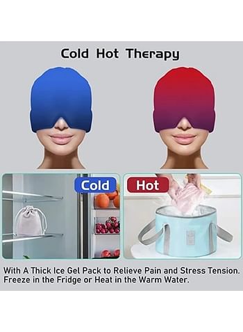 Headache Migraine Relief Hat Head Massager Antistress Relax Massage Machine Health Care Ice Eye Mask (Multicolour)