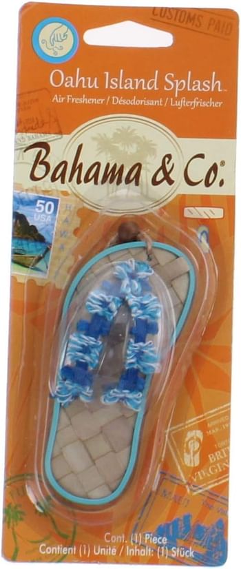 Bahama & Co. Bahflop Oahu Island Splash Flip Flop Air Freshener Blue