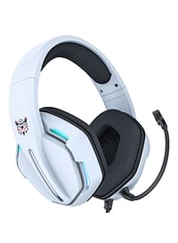 Onikuma X27 Wired Gaming Headset Removable Cat Ears Headphones with Microphone - White