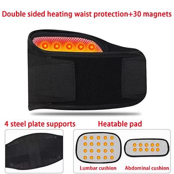 Self Heating Waist Support Belt Magnetic Therapy Back Brace For Men Women Pain Relief