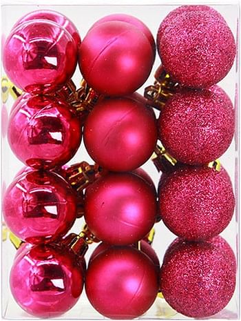 CHRISTMAS Tree Decorations 24Pcs Baubles Set, CHRISTMAS Ball Ornaments Tree Decorations Hanging Ornament Classic for Holiday - Multicolour