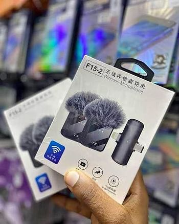 F15-2 Dual Microphone Latest Unleash Professional Sound with Wireless Convenience Best-Quality Wireless Microphone - Professional-Grade Compact and Easy to Use! Crystal-Clear Audio Perfect for Podcasting YouTube Streaming and Live Performa