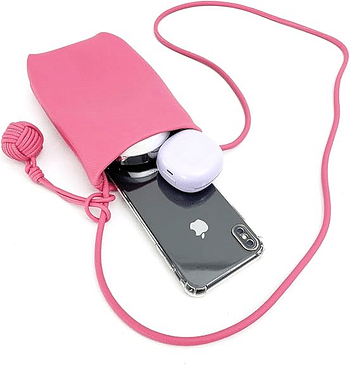 Small Cell Phone Crossbody for Women with Organizer Pouch Crossbody Cellphone Wallet Pouch - Pink