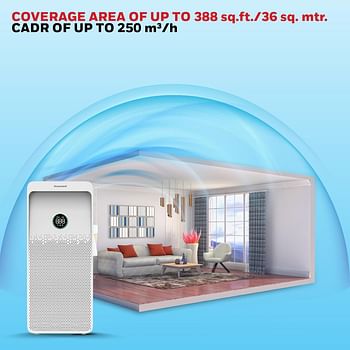 Honeywell Air touch U1 Indoor Air Purifier.ESMA Certified.Anti-Bacterial,H13 HEPA Filter,Activated Carbon Filter,removes 99.99% Pollutants Micro Allergens,UV LED, WIFI, Coverage 1085sq.ft