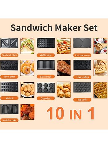 sokany Portable Sandwich Machine 10 in 1 Non-stick Sandwich Machine Home sandwich equipment/toaster