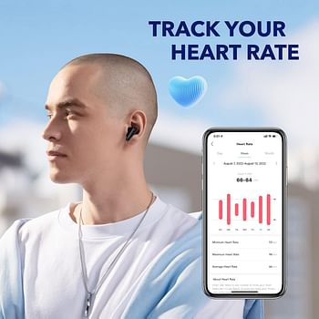 Soundcore by Anker Liberty 4, Noise Cancelling Earbuds, True Wireless Earbuds with ACAA 3.0, Dual Dynamic Drivers for Hi-Res Premium Sound, Spatial Audio with Dual Modes, All-New Heart Rate Sensor - Black