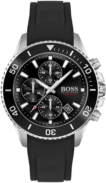 Hugo Boss Admiral Men Watch Black Silicone Strap HB1513912 46mm - Black