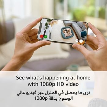 كاميرا Ring Indoor Camera الجديدة بالكامل (الجيل الثاني) من | كاميرا أمان داخلية قابلة للتوصيل | فيديو عالي الدقة 1080 بكسل، غطاء للخصوصية، واي فاي، بديل DIY لنظام CCTV | نسخة تجريبية مجانية لمدة 30 يومًا من Ring Protect | 2 كاميرا