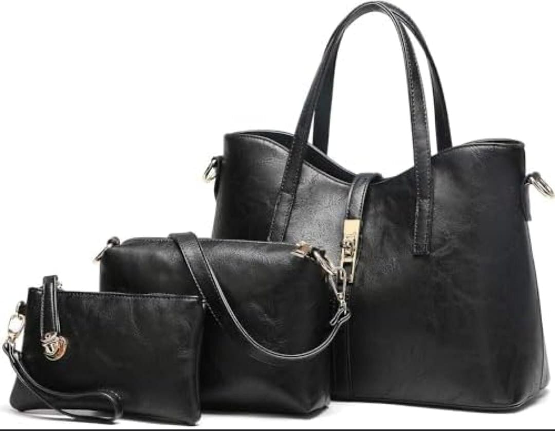 Satchel Purses and Handbags for Women Shoulder Tote Bags Wallets - Black