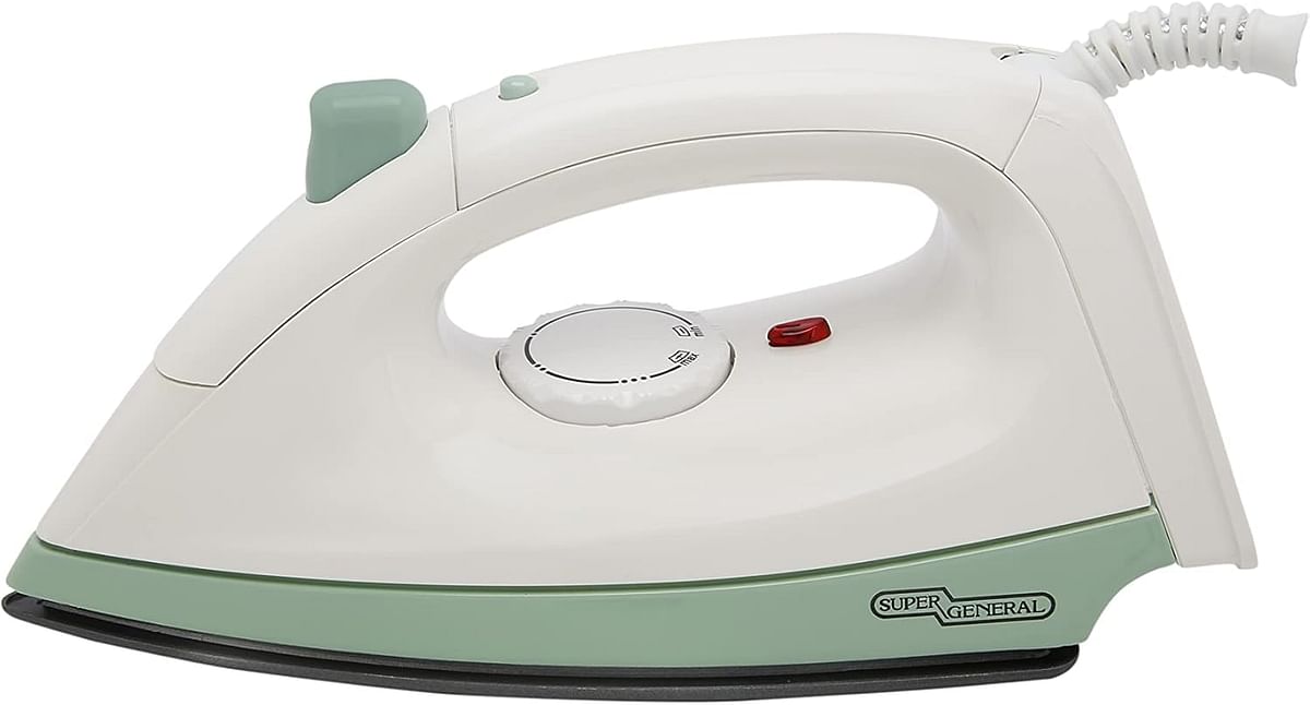 Super General Dry Iron, Spray Iron, SGI-20-DC, 1100W ironing machine dry ironing for home and travel - White