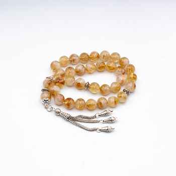 Tasbih Natural Crystal Citrine Prayer Beads (10mm – 33 beads)